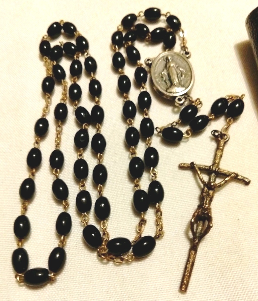 Catholic Glass Rosary Wood Relic From Chapel Of Apparitions Paris 1830 Italy