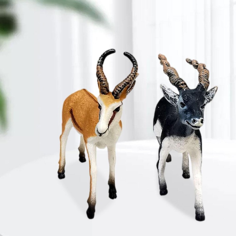 2 Pieces Simulation Antelope Deer Figurines Action Figure