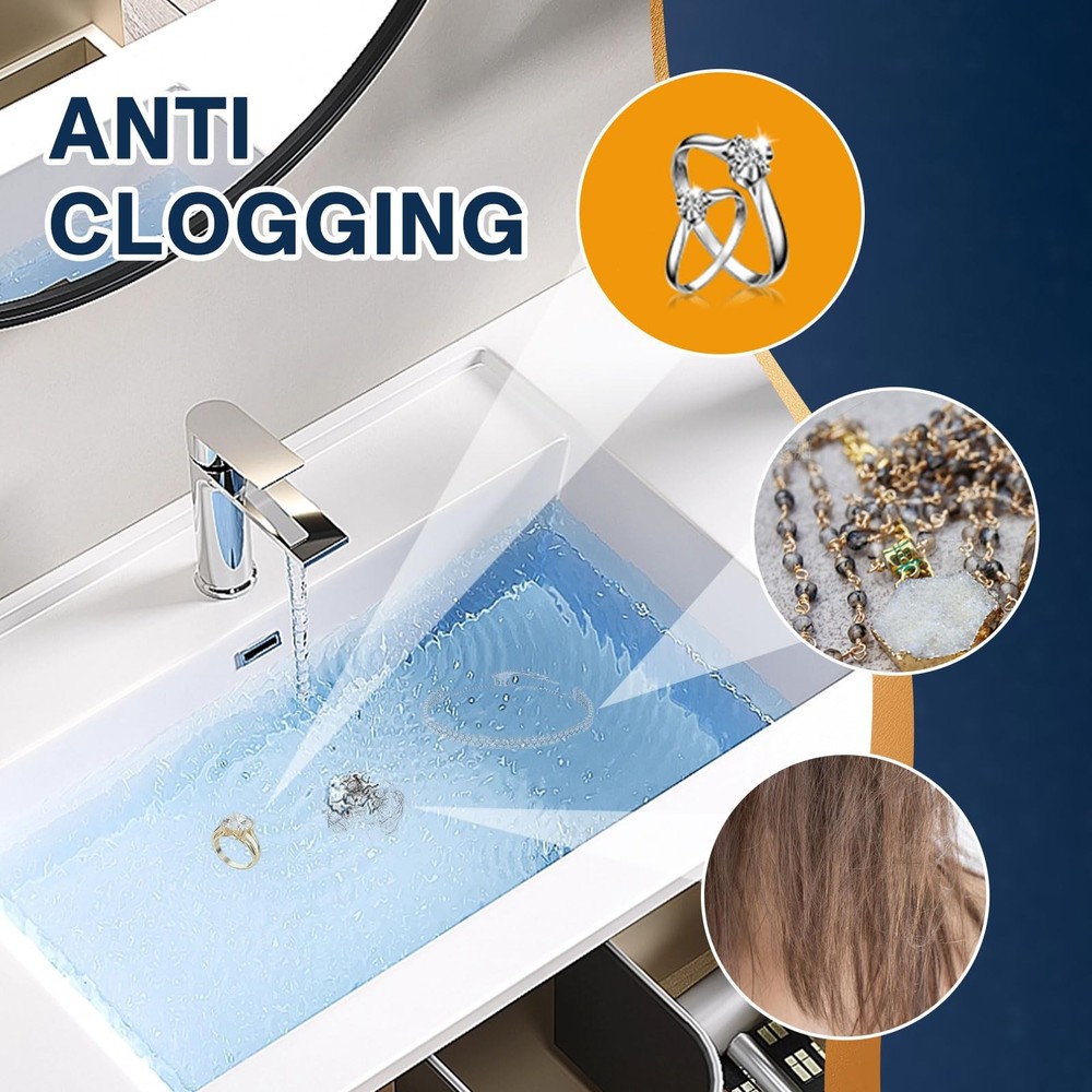 Bathroom Sink Drain Strainer, Pop Up Filter with Removable 4pcs