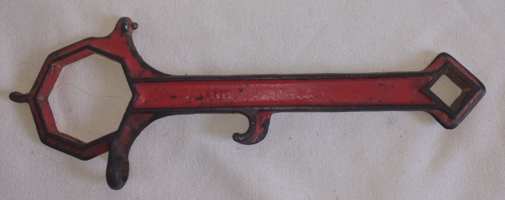 Vintage cast iron fire hydrant spanner wrench