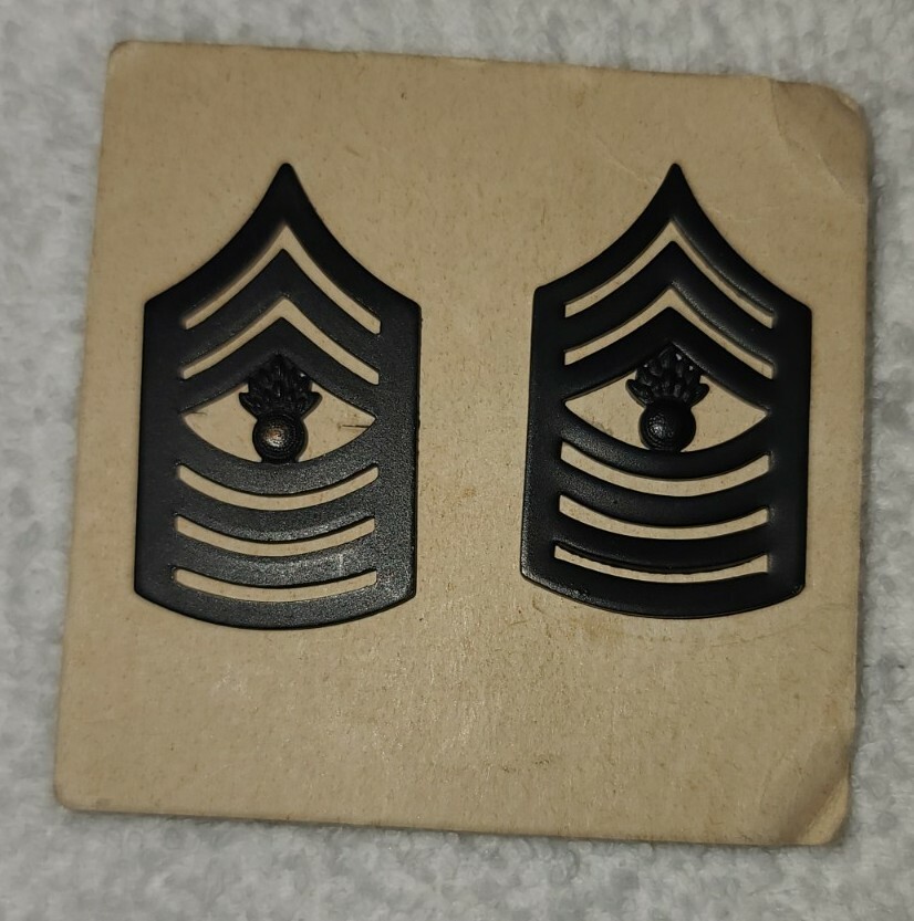 Retro Vanguard USMC Marines BLACK E-9 MASTER GUNNERY SERGEANT CHEVRONS BLACK