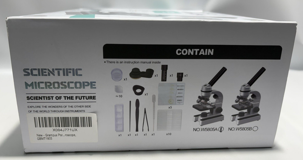 Grampus Scientific Beginner Microscope Kit, Magnification Factor 40-16000 X