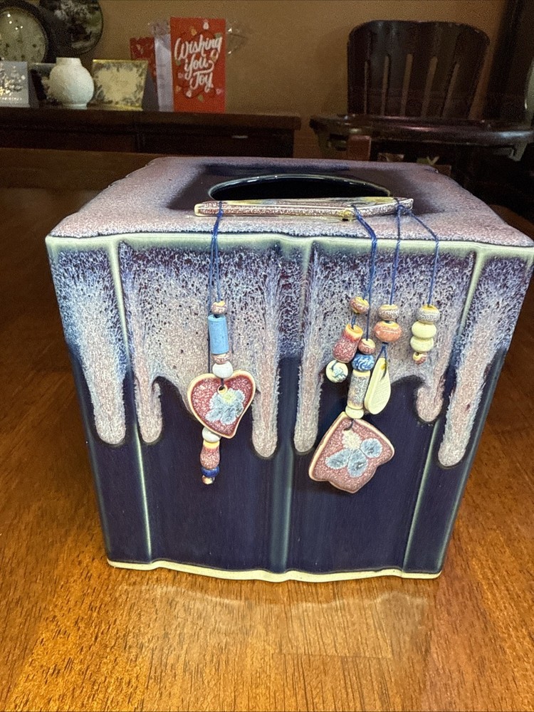 Handmade Studio Art Ceramic Tissue Box Cover