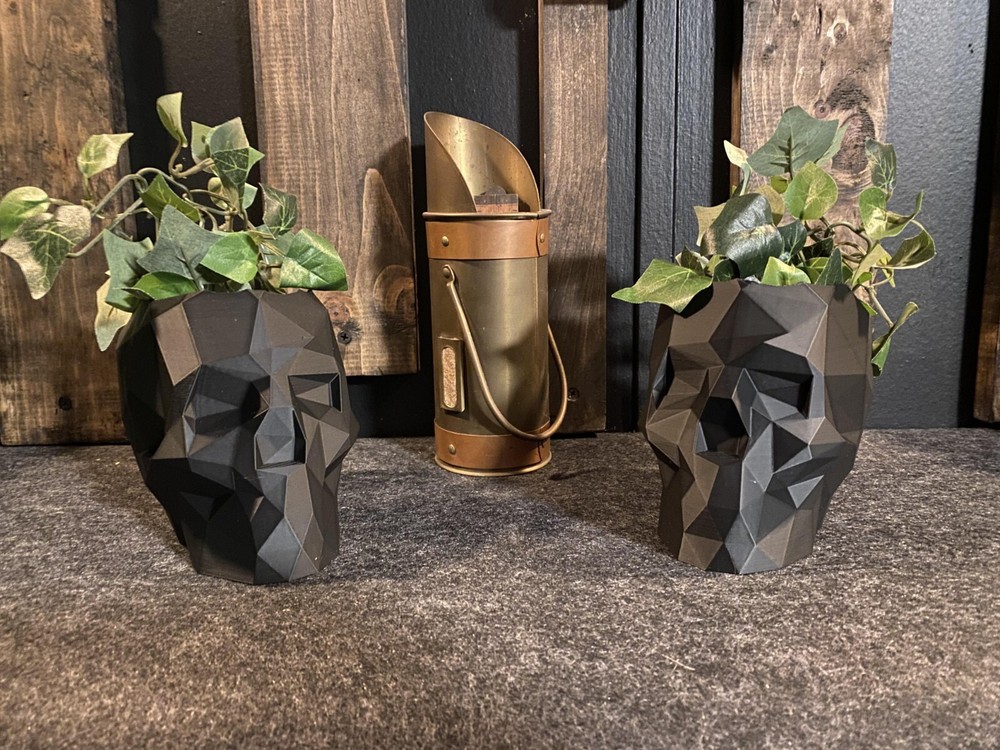 Pair Of Skull Planters