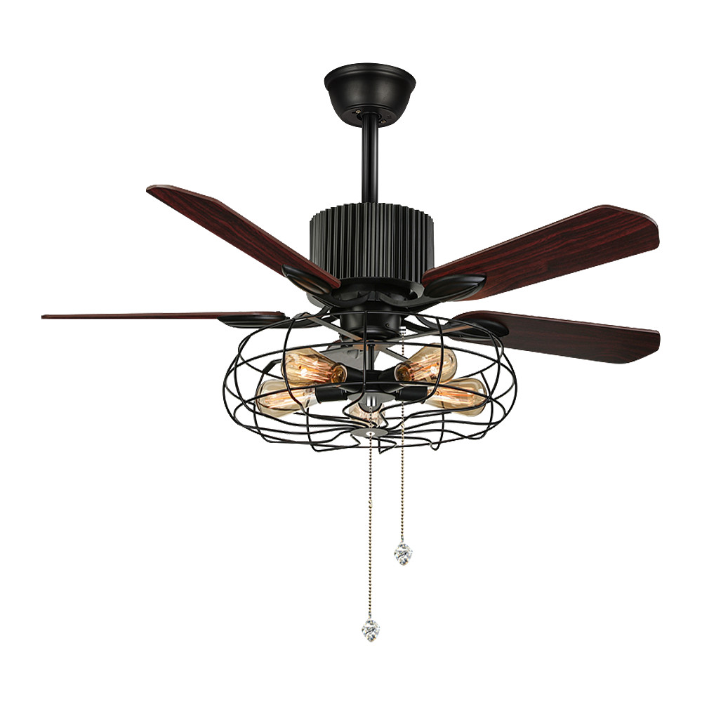 52Inch Industrial Ceiling Fan with Light Kit Dimmable