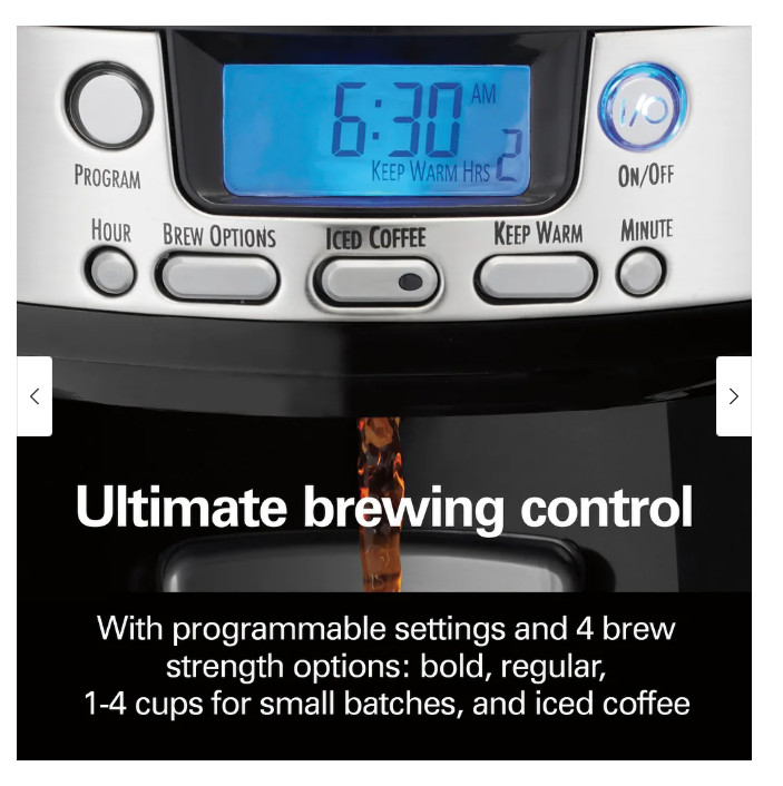 Hamilton Beach BrewStation 12-Cup Programmable Coffee Maker Dispensing