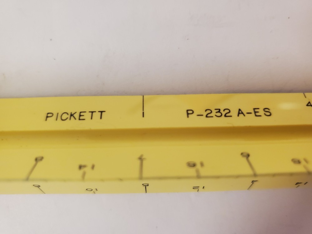 Vintage Pickett P-232 A Architect Scale Drafting Triangular Ruler Japan