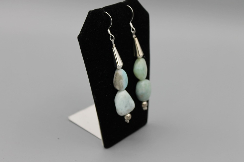 Sterling Silver and Larimar Earrings
