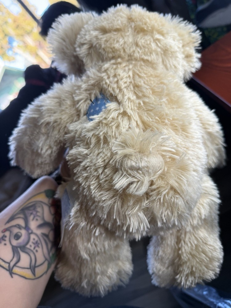 Build a Bear Patches Patchwork Teddy Bear 15” Stuffed Plush Pre Owned Retired