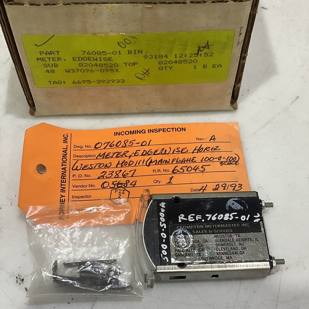 CROMPTON METERMASTER 076085-01 111 EDGEWISE METER 373