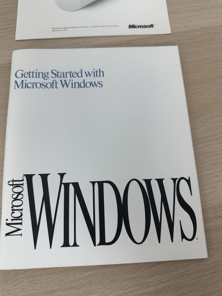 Microsoft Windows 3.1 Operating System + Microsoft Mouse - Vintage 1992 Big Box