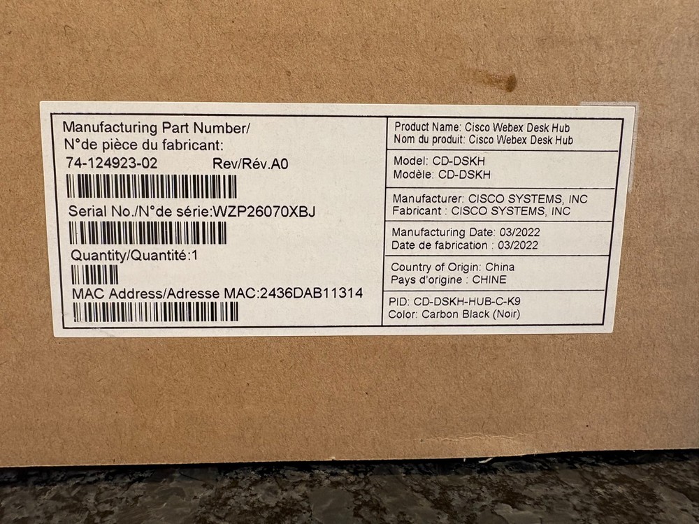 Cisco Webex Desk Hub CD-DSKH-HUB-C-K9 multi-device dock