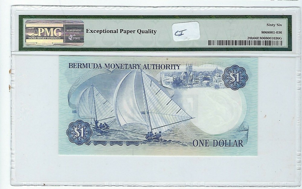 Bermuda $1 Dollar 1978-84 P-28b PMG 66 EPQ