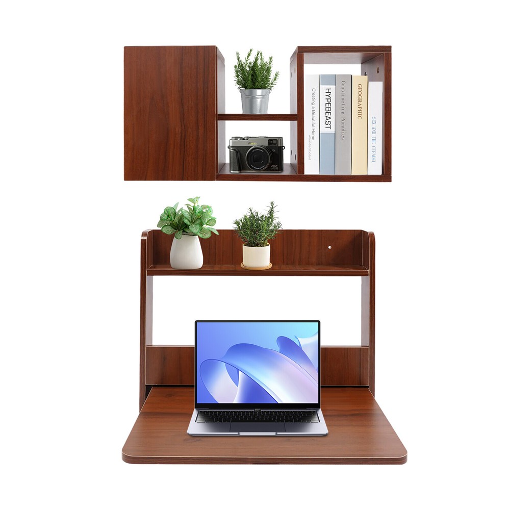 Wall Mounted Bookshelf Folding Space Saving Wall Mounted Table Fold Down Lapto