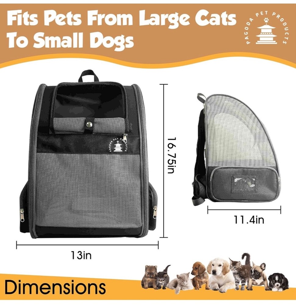 Cat backpack, cat carrier, pet backpack carrier, backpack for small dogs