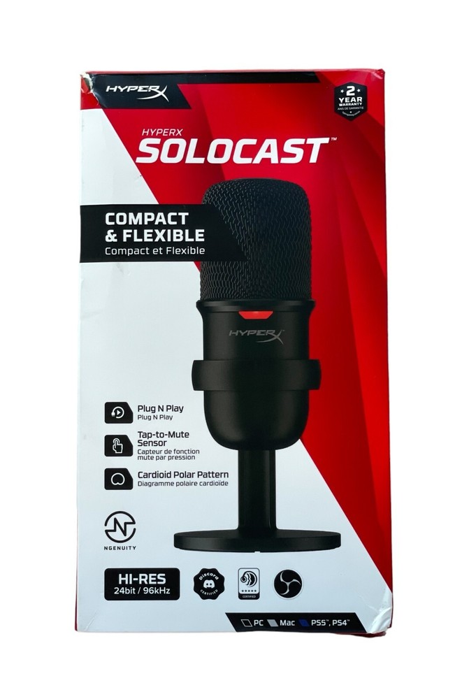 HyperX SoloCast -USB Condenser Gaming Microphone in Black (D578)