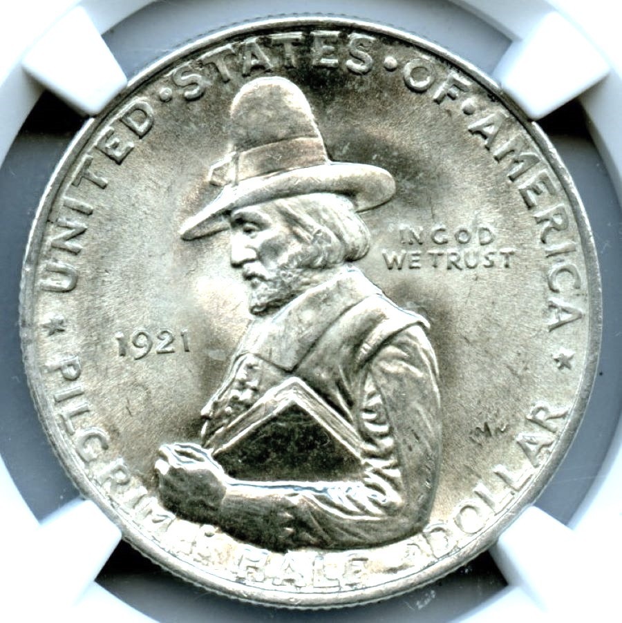 1921 Pilgrim Silver Commemorative, NGC MS64