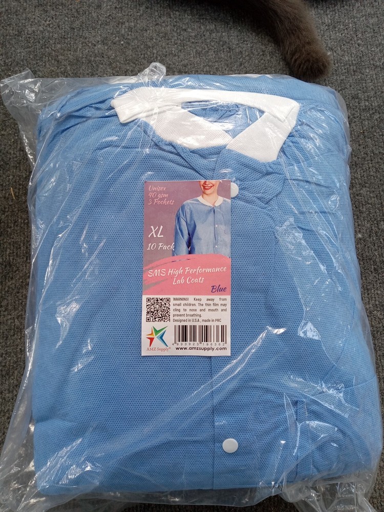 10ct Blue Spunbond Polypropylene full length Coats XL