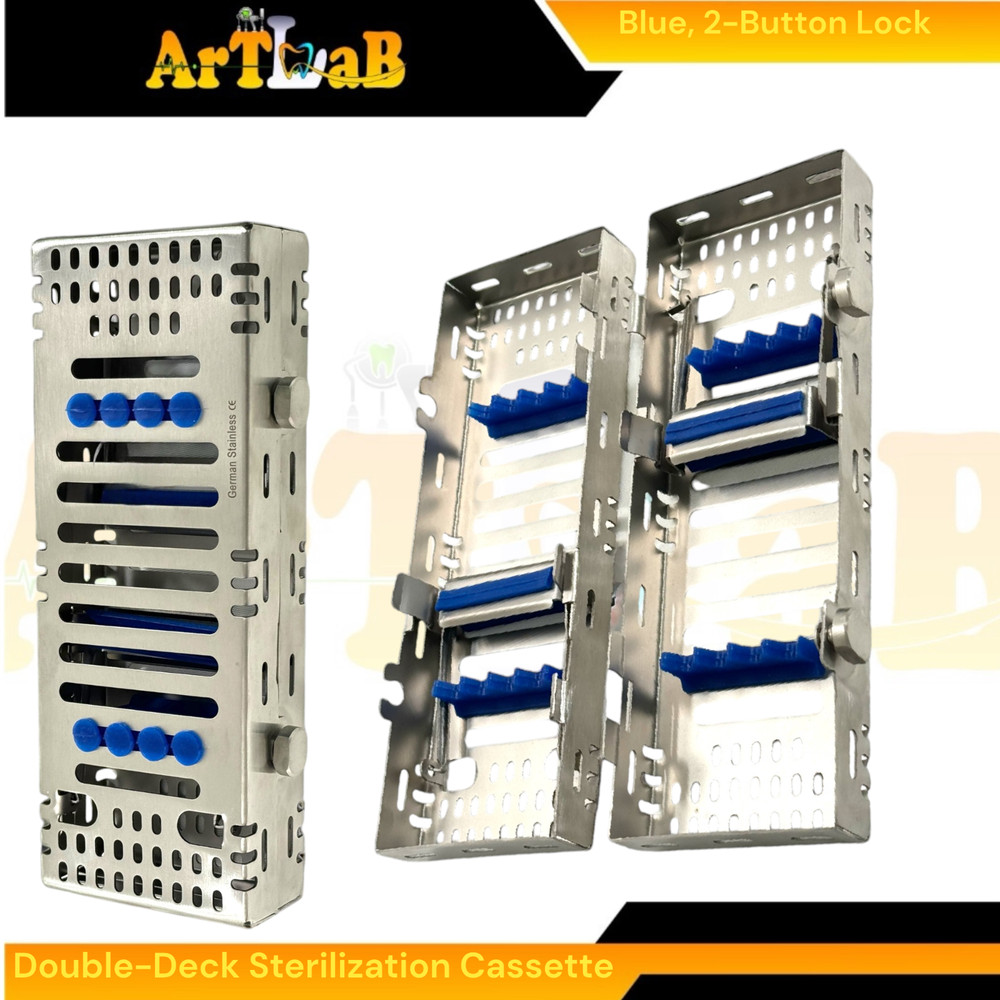 Autoclave Sterilization Cassette for 8 Instruments, Double-Decker, Lockable (1x)