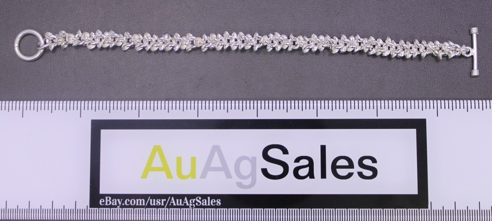 NEW Sterling Silver Multi Disc Toggle Bracelet