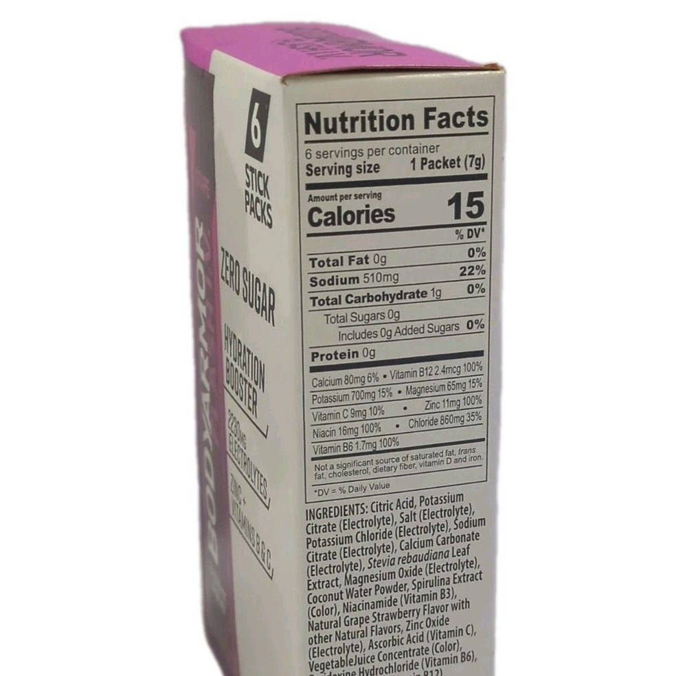 BODYARMOR Flash IV Electrolyte 6 Packets Grape - Zero Sugar - Hydration Booster