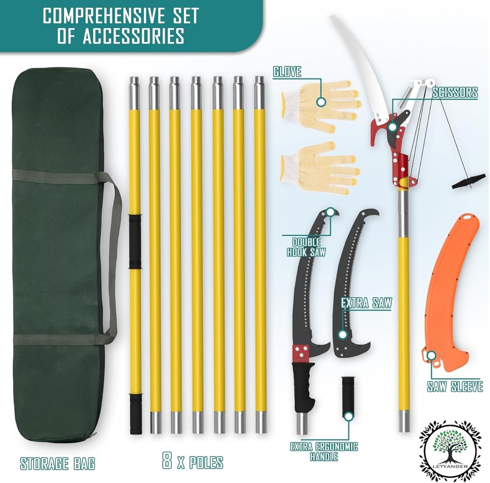 Pole Saws for Tree Trimming, 7.3-27 ft Extendable Tree Trimmers Long Handle