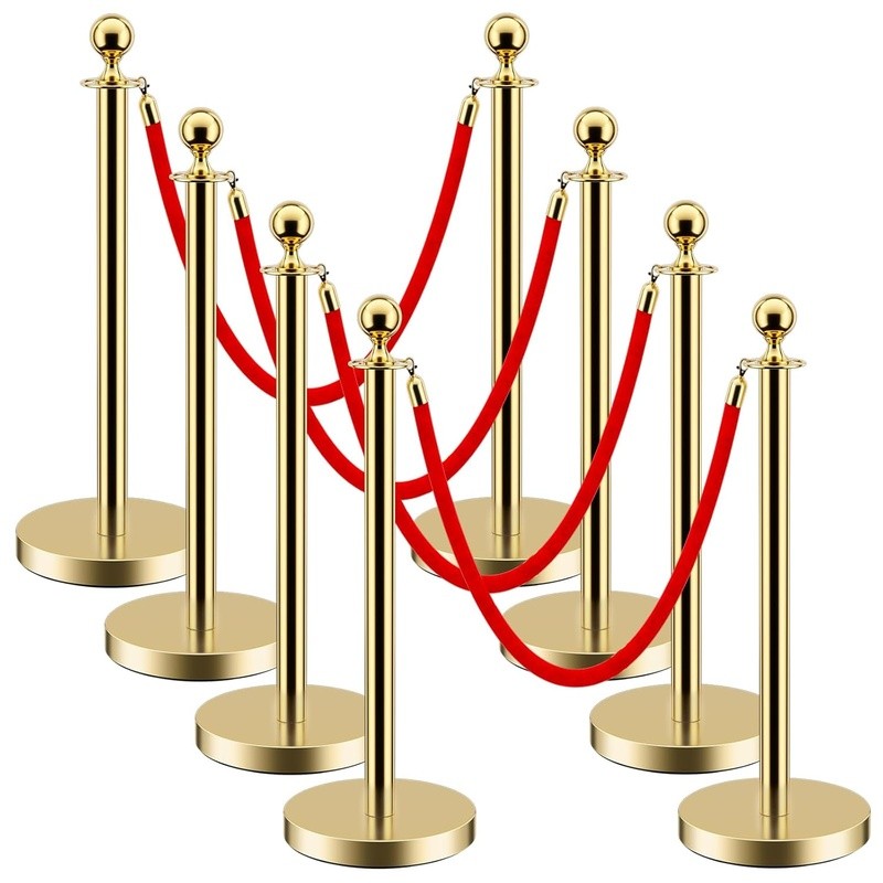 Velvet Rope Stanchions Durable Crowd Control Posts Easy Setup Elegant Design New