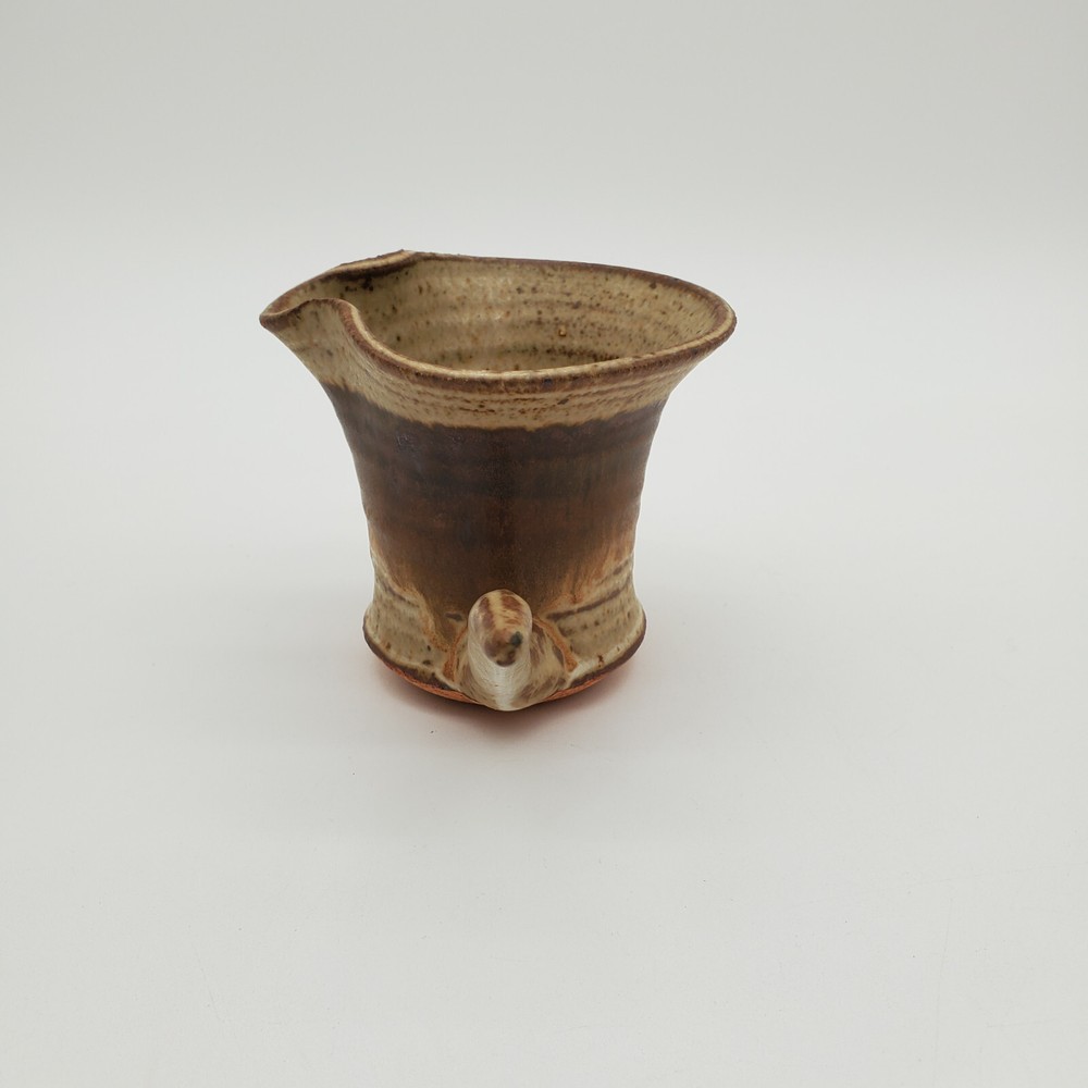 Signed Handmade Stoneware Glazed Pottery Dipper