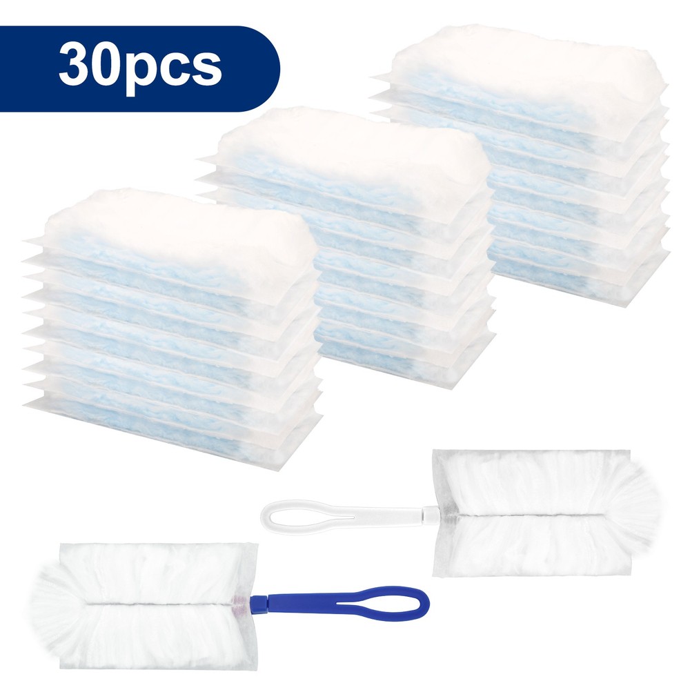 30PCS Electrostatic Duster Refills Disposable Compatible with 2 Handles for Home