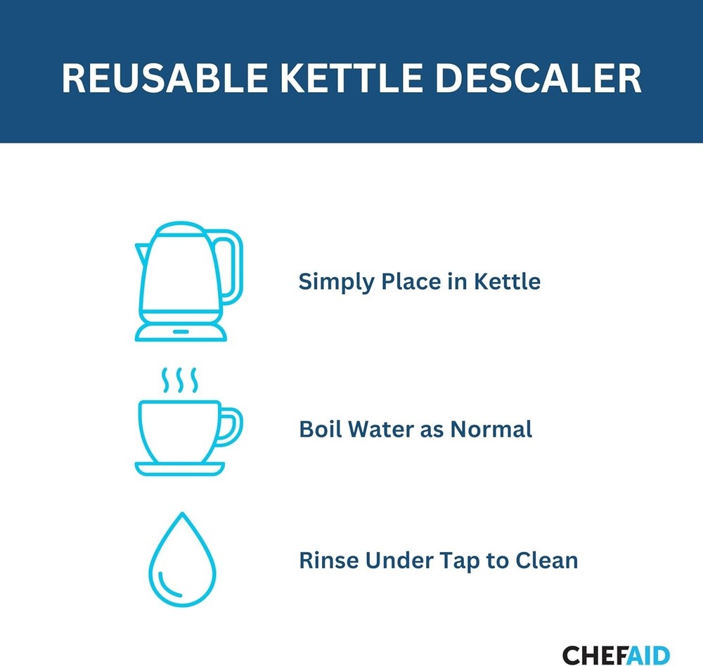 Chef Aid Silver Kettle Descaler - Efficient Stainless Steel Limescale Solution