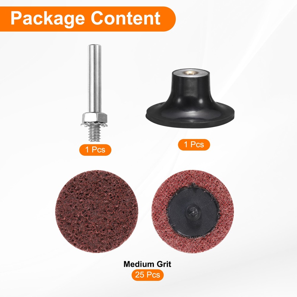 26pcs Quick Change Discs Set 2" Roll Lock Sanding Discs Medium with Disc Holder