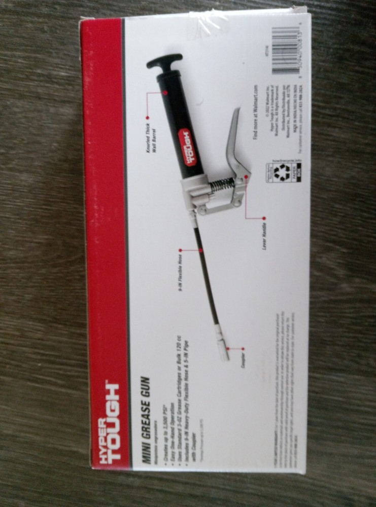 Hyper Tough Mini Grease Gun with Pistol Grip Handle