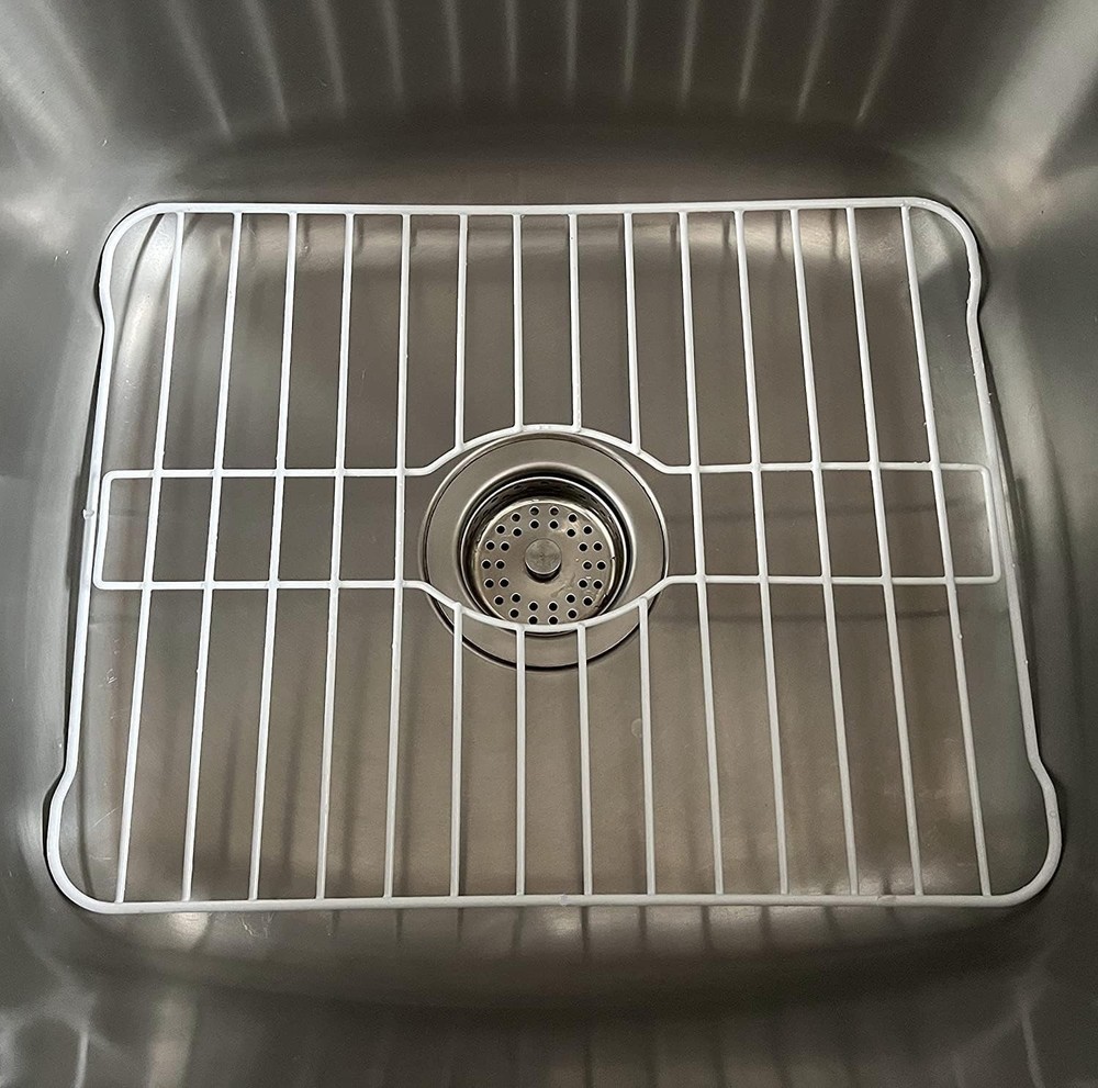 SOFINNI Sink Protectors for Kitchen Sink Bottom with White Coating Grate Insert