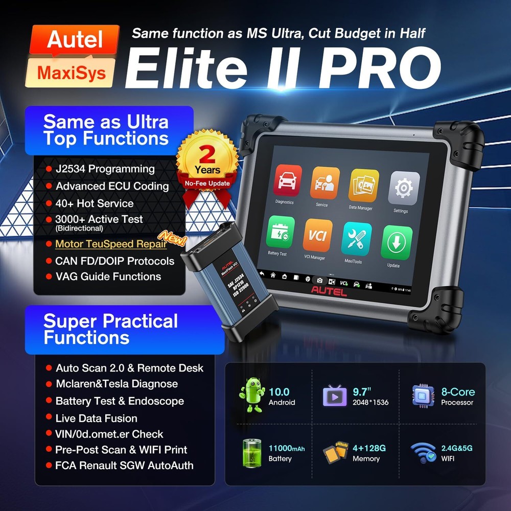 2026 Autel MaxiSys Elite II PRO ECU Programmer Coding with 2 Years Free Update