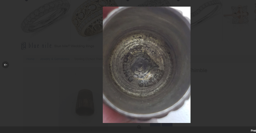 Sterling Etched Antique Thimble