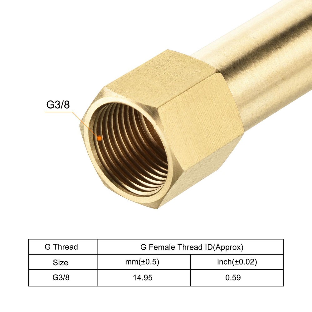 Brass Pipe Fitting G3/8 Adapter 75mm Extension Connector Hex Coupling
