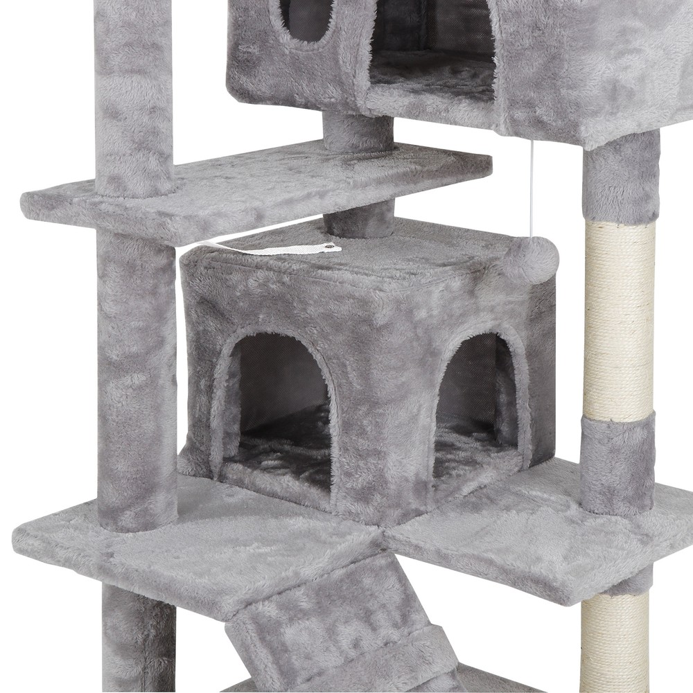 Scratching Post Condo Activity 53" Cat Tree Tower Playhouse Cave Ladders