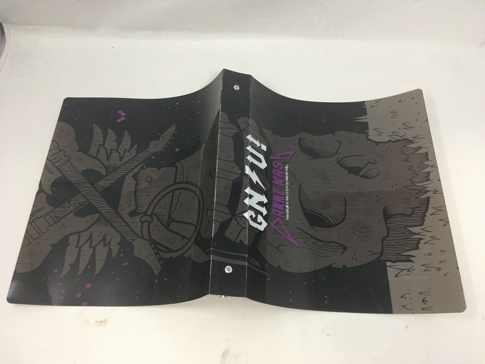 Gnu 3-ring binder, Danny Kass snowboard graphic, top sheet material