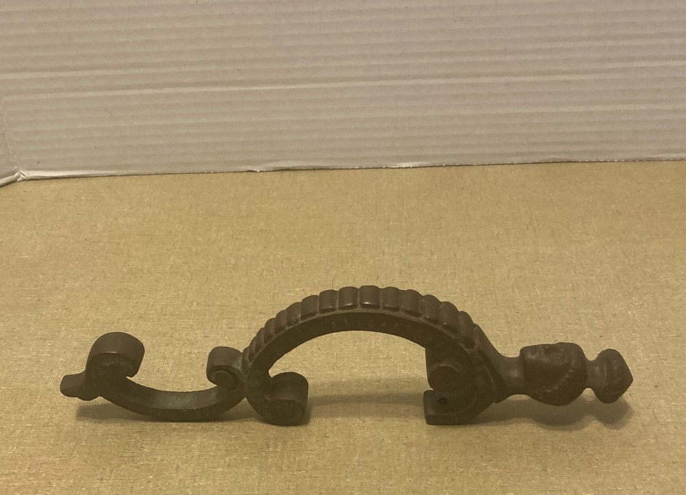 Antique Figural Head Bronze Door Pull Handle ONE ONLY 9 3/4" tall