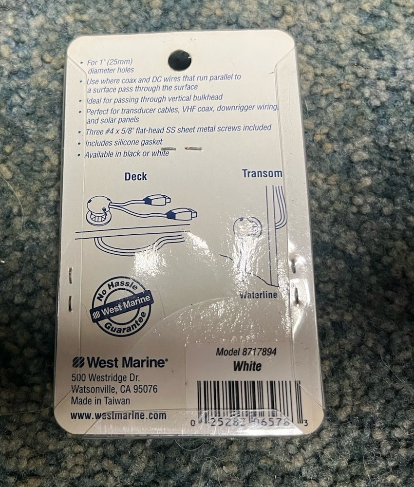 West Marine Thru Bulk Head Wire Cap