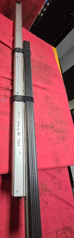 VOLVO FOLDING UPPER BUNK LADDER, BLK RUBBER , 8078803, MISSING BLK TREAD,