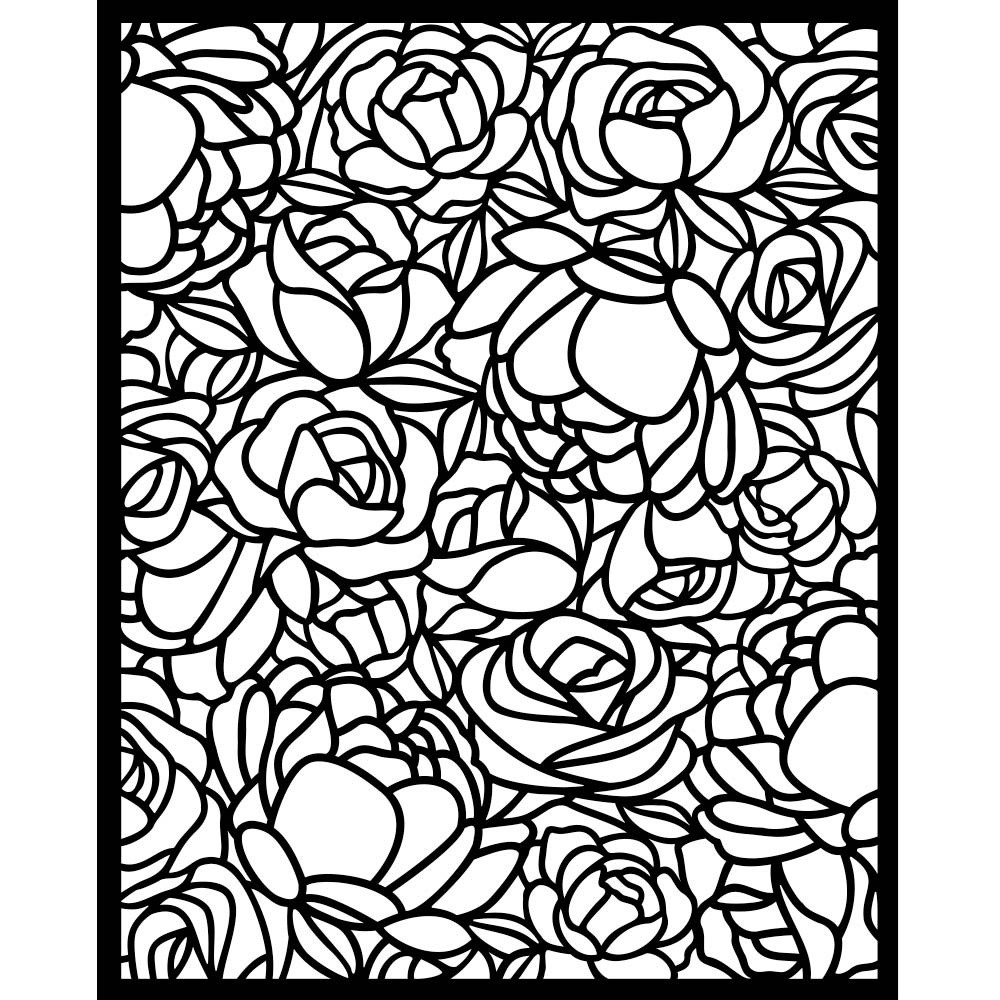 Stamperia Stencil 7.87"X9.84"-Romance Forever Rose Pattern