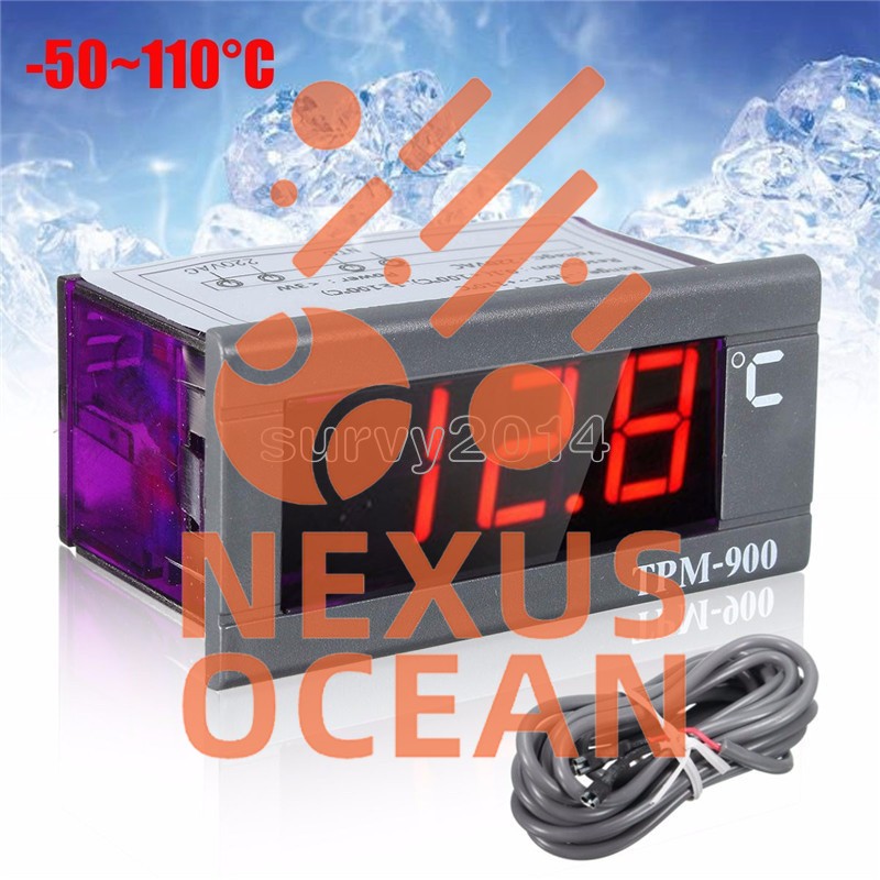 TPM-900 220V Digital Temperature Controller LED Panel Meter with Sensor