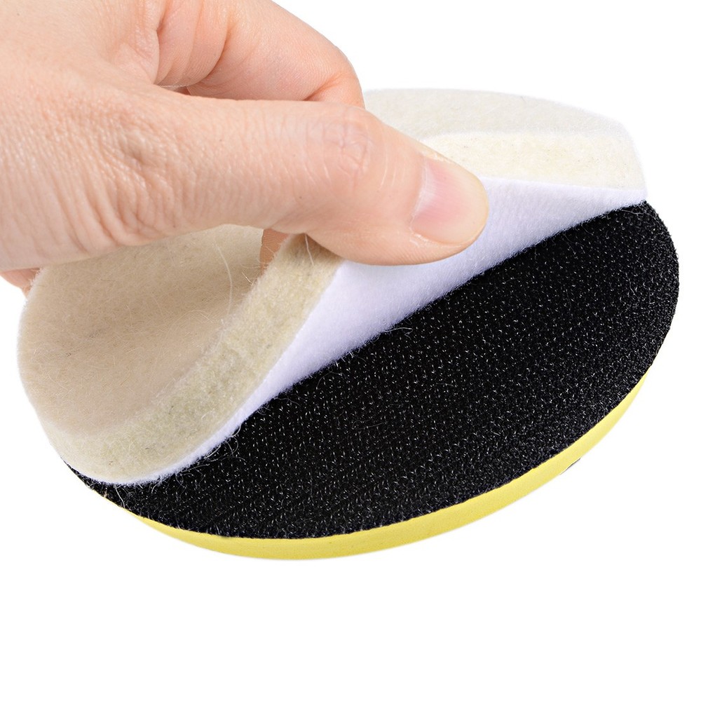 3-Inch Wool Polishing Pad Hook and Loop Buffing Wheel 17Pcs