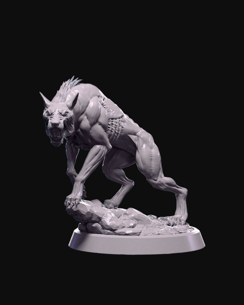 D&D Hellhound Small 32mm Scale Mini TTRPG