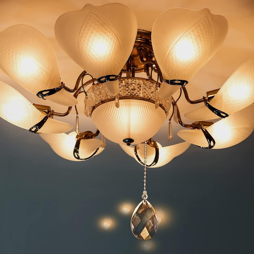 2PCS Ceiling Fan Pull Chains, Premium Fan Pull Chain with 20-inches Extension Ch