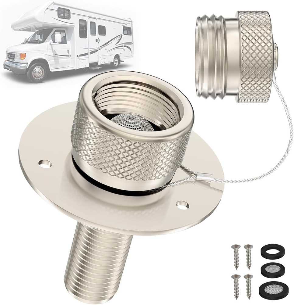 All Metal RV City Water Inlet with Check Valve RV Water Inlet -rv Water Fill Inl