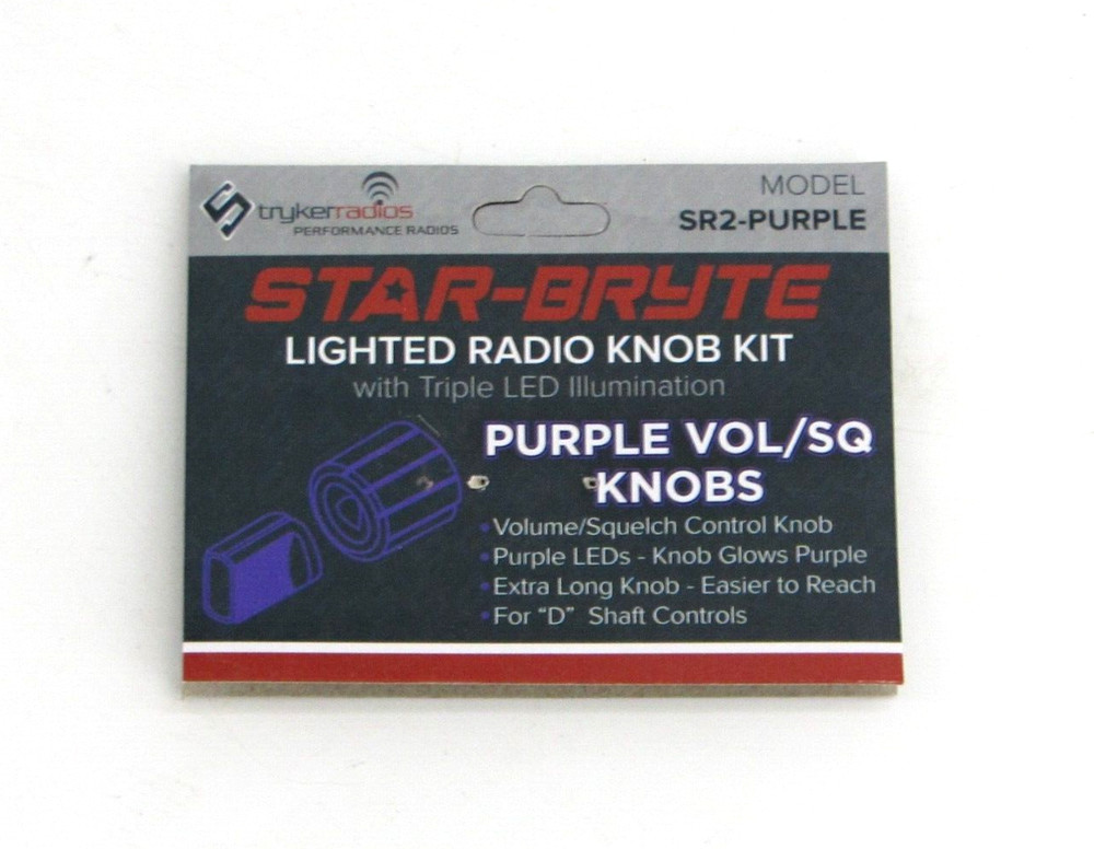 Strykerradios CB Radio Purple LED Light Knob Replacement, Volume/Squelch Control