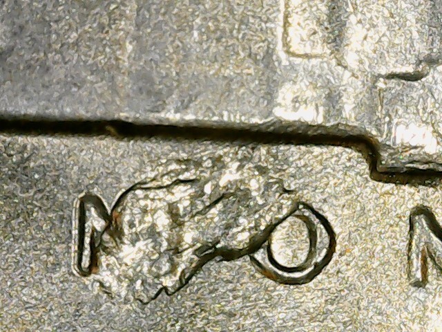 1951 S JEFFERSON NICKEL STRIKE THRU ERROR