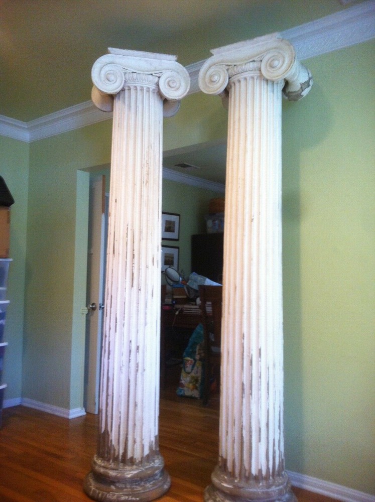 Antique Ionic Greek Revival Columns set of two
